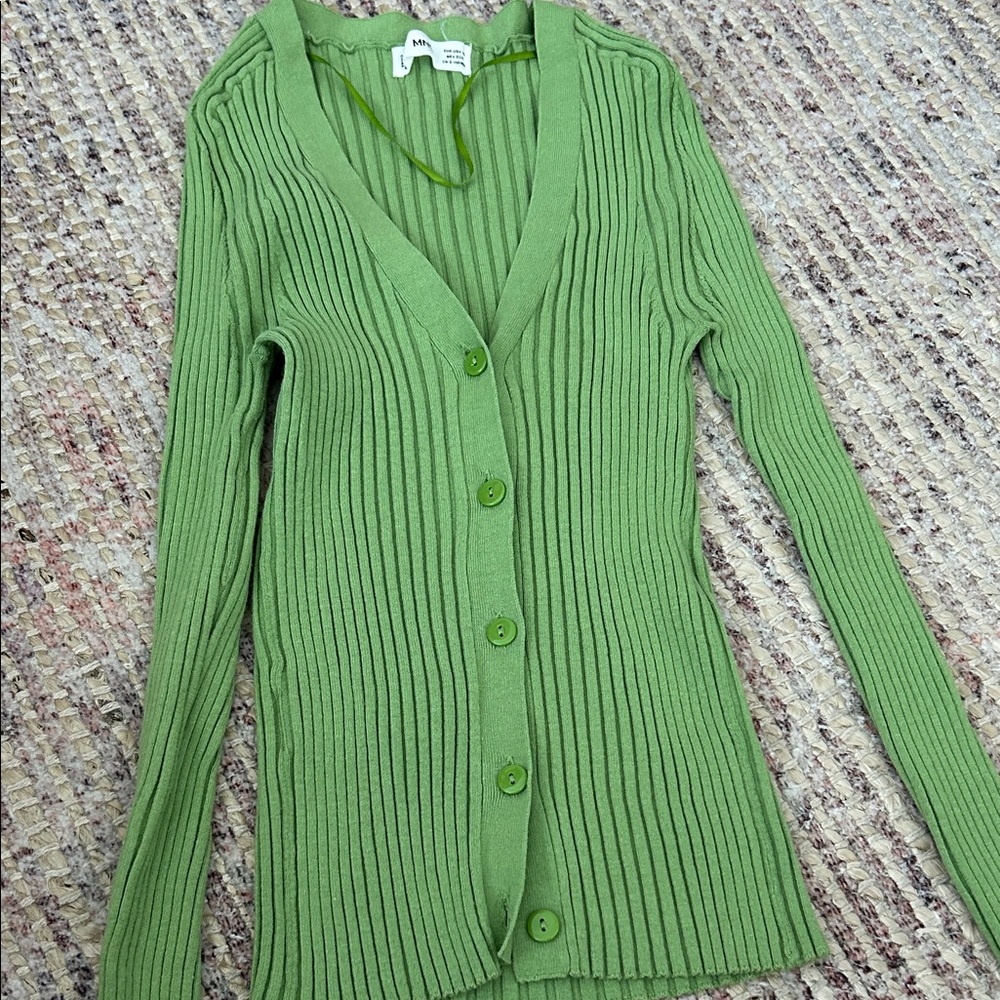 Green Mango Ribbed Cardigan - Picture 3 of 4